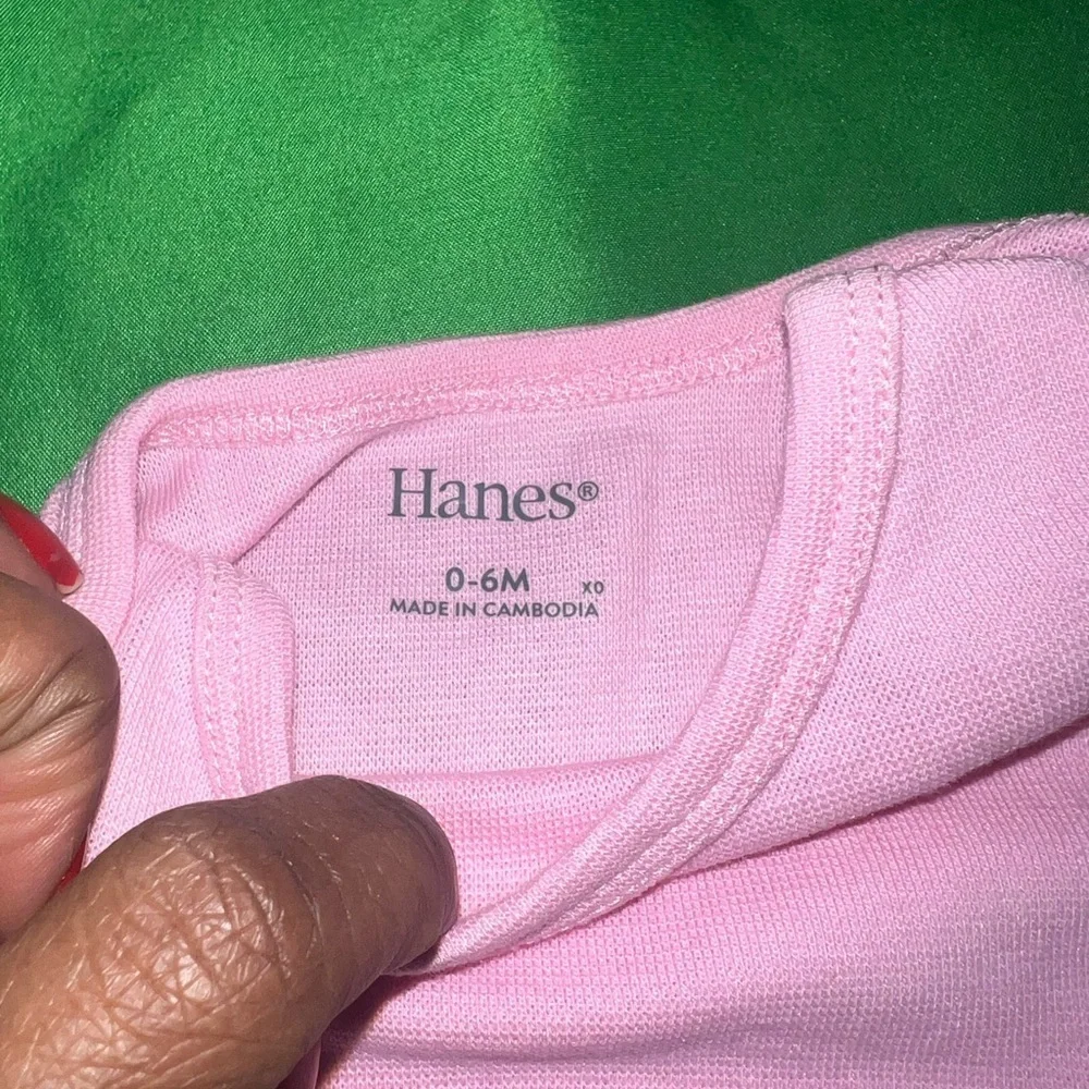 Hanes Kids Long Sleeve Tees - Coral and Light Pink 0-6 Months